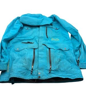Saga Anomie 3L Mens XL Freeride Ski Snowboard Jacket Winter Sports Coat Blue